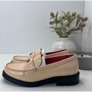 New Free People Movement Liv Lug Sole Penny Loafers Cantaloupe Women 38.5/8 NWOB